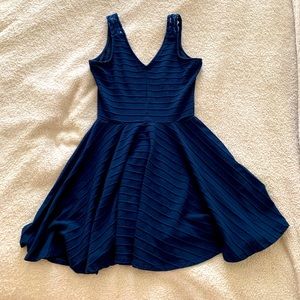 Blue dress with open back detail